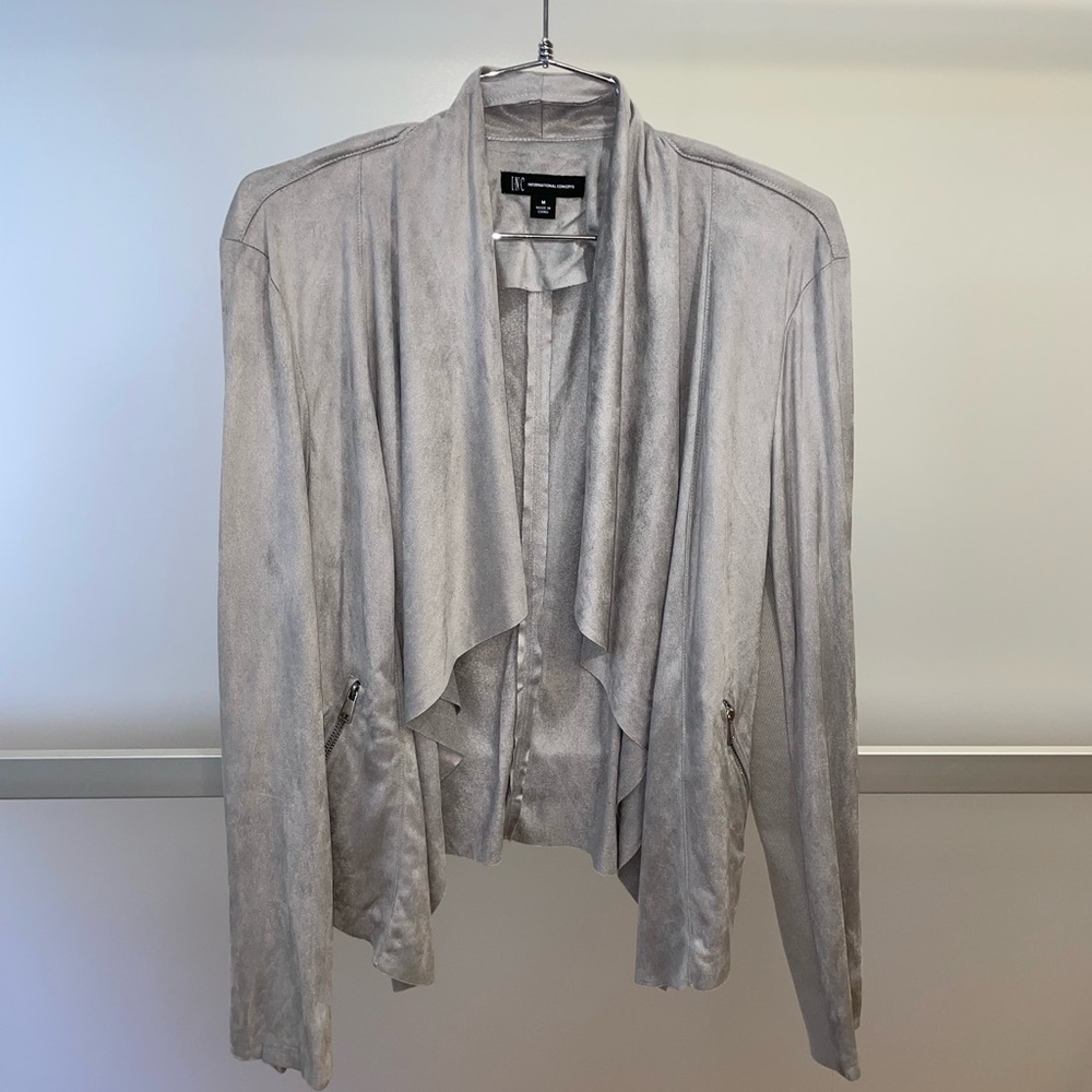 INC International Concepts Faux Suede Open Jacket *NWT*